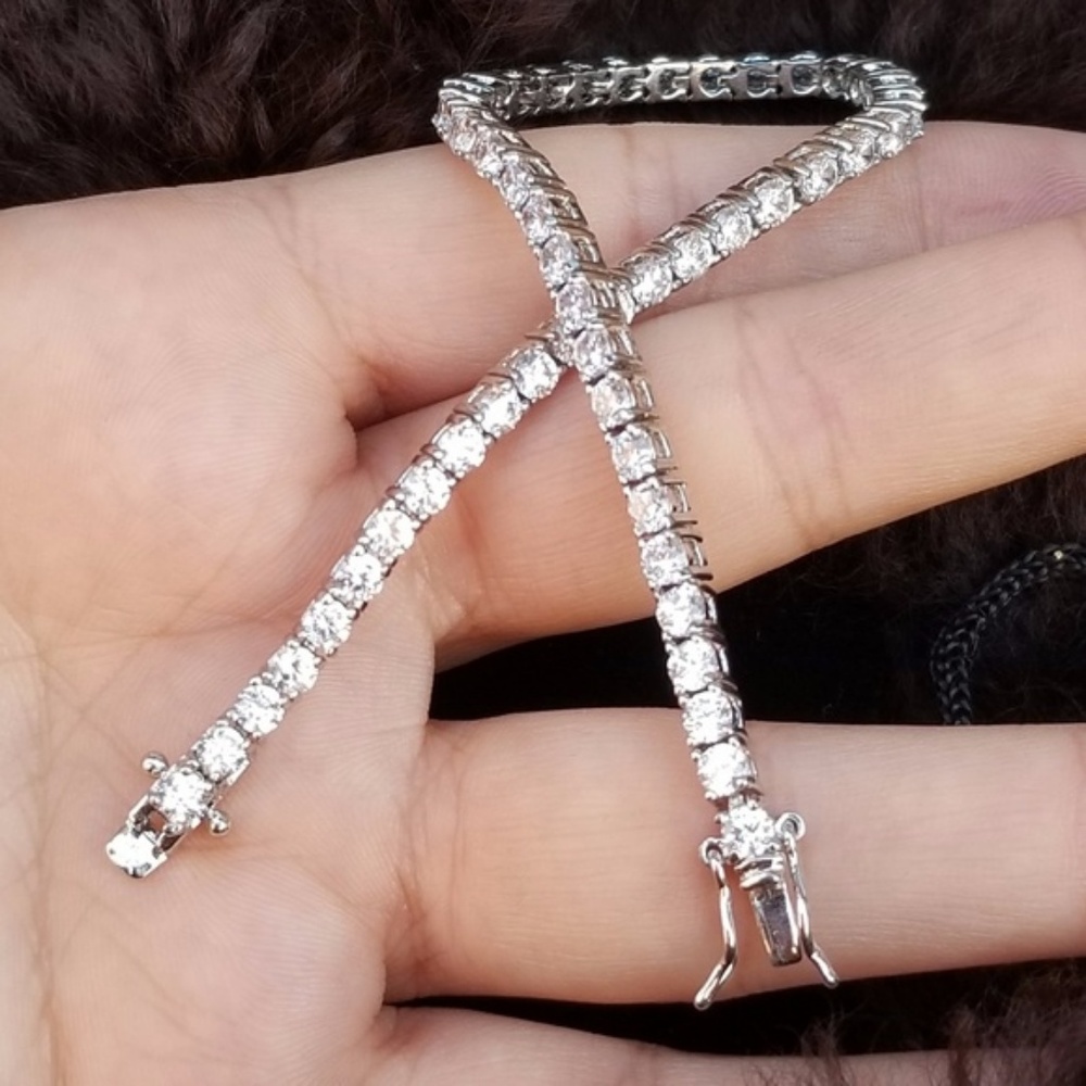 18k Swarovski Tennis Bracelet - Picture 3 of 8